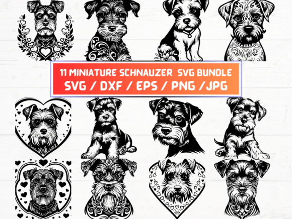 11 Miniature Schnauzer Svg Graphics and Crafts