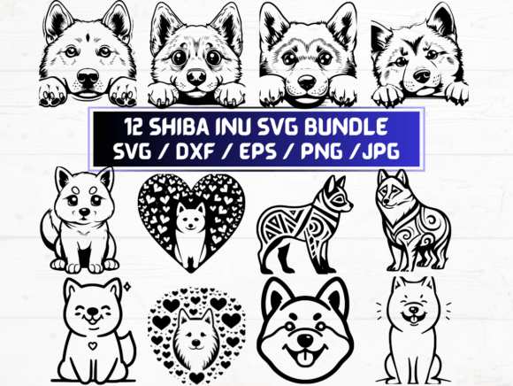 12 Shiba Inu SVG Graphics for Crafts