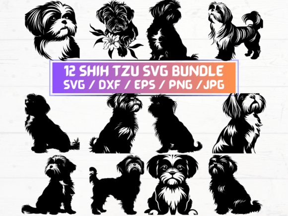 12 Shih Tzu Svg Bundle