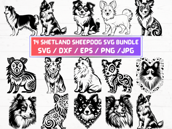 14 Shetland Sheepdog Dog Svg Graphics and Crafts