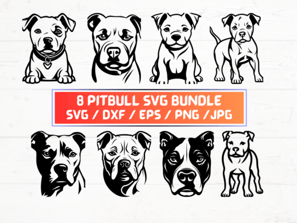 8 Pitbull Svg Graphics for Crafts and Content