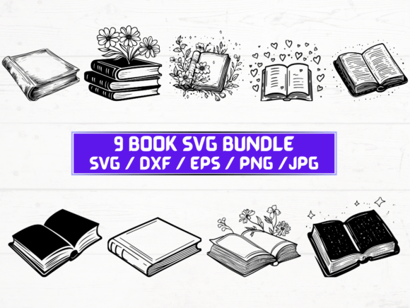 Book SVG Bundle: Graphics and Crafts for Digital Sellers