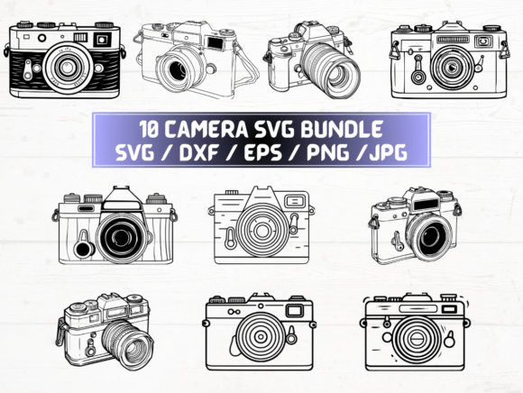 Camera SVG, DXF, EPS, JPG, PNG Graphics and Crafts