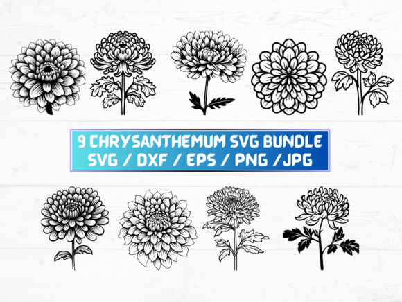 Chrysanthemum Flower Laser Engraving Cut Graphics for Crafts