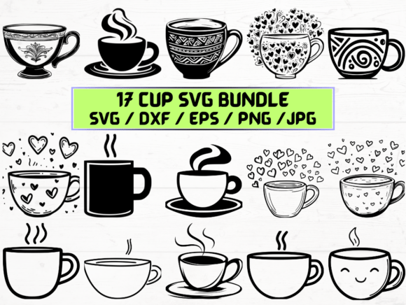 Cup SVG Bundle for Graphics and Crafts Branding