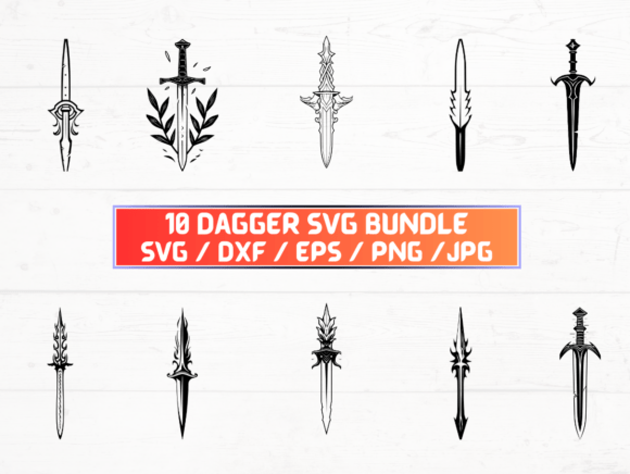 Dagger SVG, DXF, EPS, JPG, PNG Graphics for Crafts