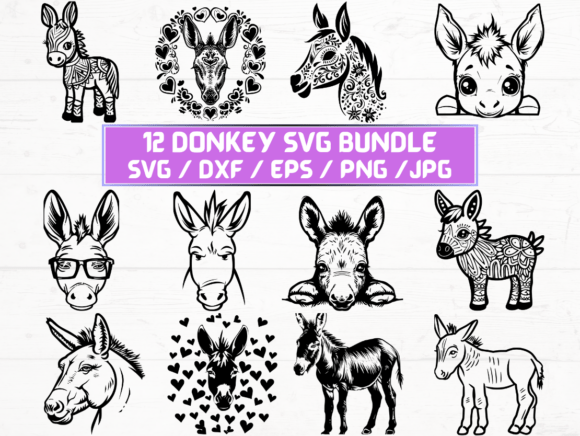 Donkey SVG File Graphics and Crafts Review