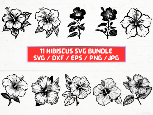 Hibiscus Flower SVG Bundle: Graphics and Crafts for Local Branding