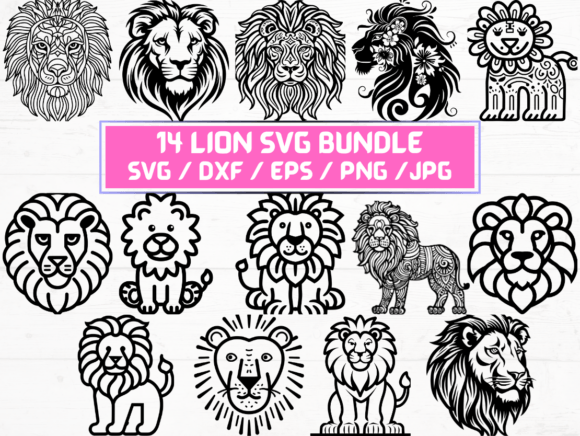 Lion SVG File Graphics for Crafts