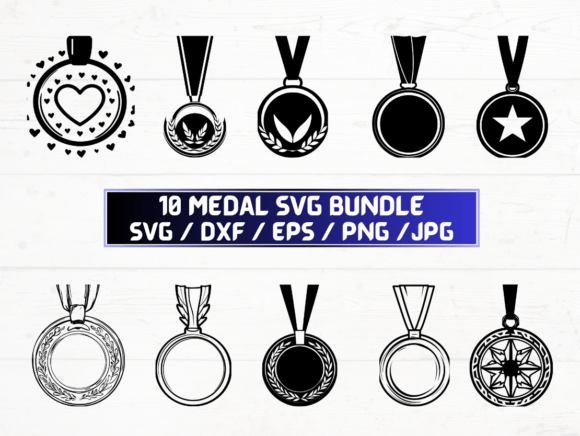 Medal Laser Cut Graphics for Crafts and Editorial Use