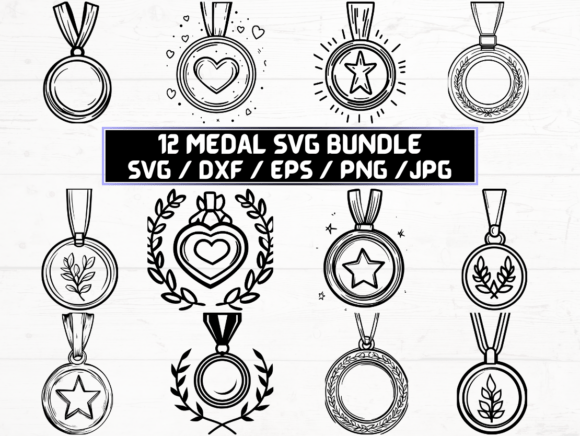 Medal SVG, DXF, EPS, JPG, PNG Graphics for Crafts