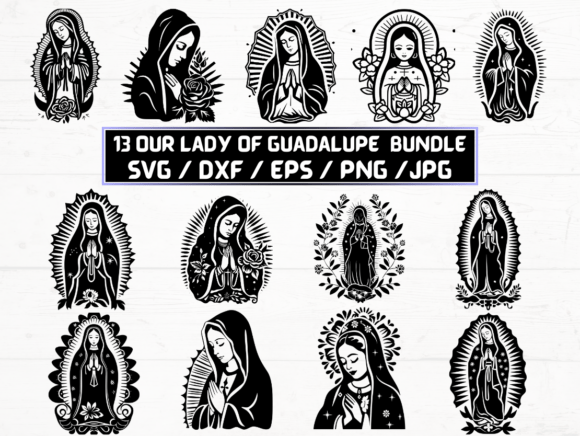 Our Lady of Guadalupe SVG. DXF. EPS. PNG Graphics and Crafts Review