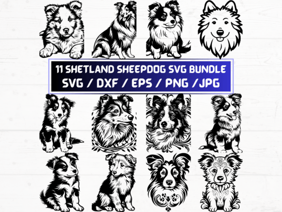 Reviewing 11 Shetland Sheepdog SVG, DXF, EPS, JPG Graphics