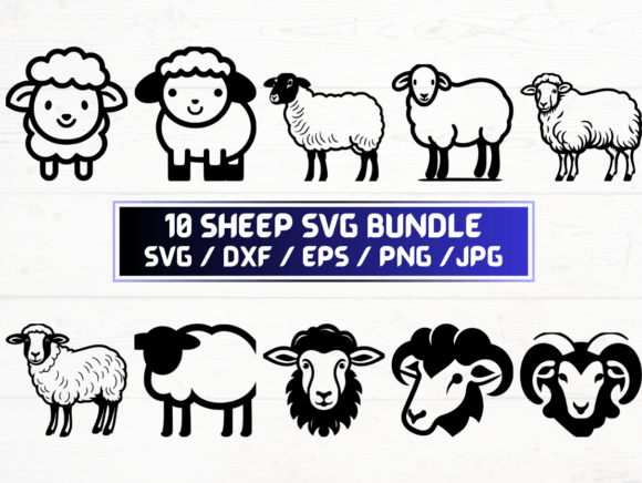 Sheep SVG, DXF, EPS, JPG, PNG Graphics and Crafts