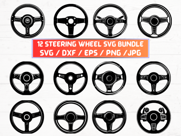 Steering Wheel SVG Graphics for Crafts