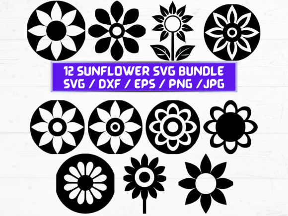 Sunflower Laser Cut Graphics for Crafts and Design