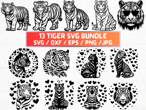 Tiger SVG Graphics and Crafts for Editorial Design