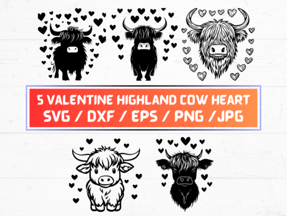 Valentine Highland Cow Heart SVG Graphics and Crafts Review
