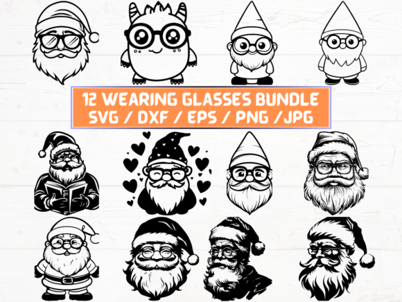 Wearing Glasses Laser Engraving Cut File Graphics